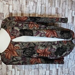 Anna Maxwell Multicolor Floral  Cardigan  Beautiful black and gold floral design